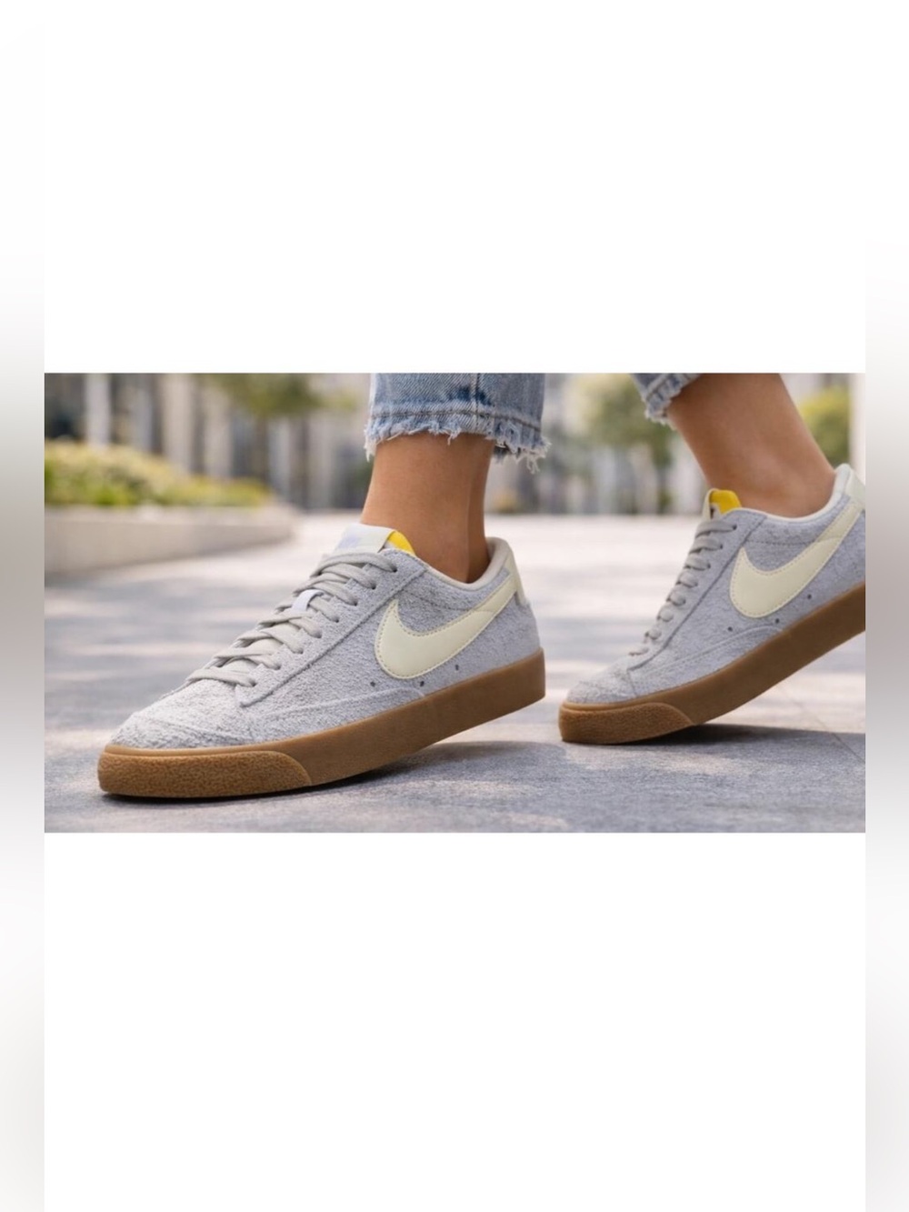 Woman's Nike Blazer Low '77 Vintage Football Grey Suede Sneakers - Picture 12 of 12